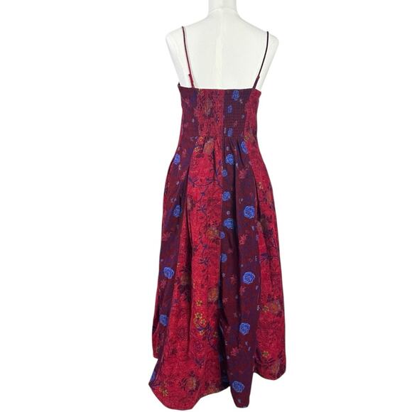 Free People Bohemian Grunge Witchy Corduroy Gail Midi Dress Scarlet Combo XL - Picture 6 of 16